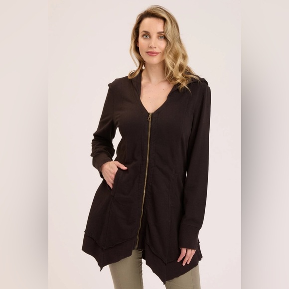 XCVI Fleece Mercantile Zip Jacket, Black - Picture 1 of 3